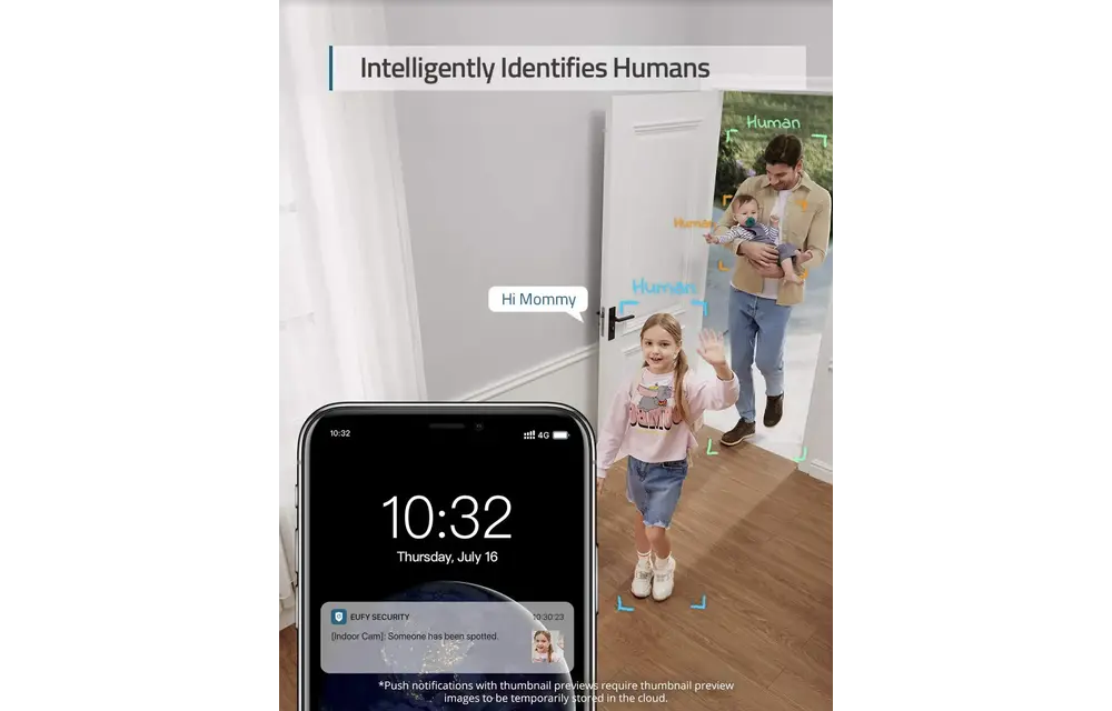 Eufy Security Indoor Cam E220 , 360° Pan and Tilt with 2K Resolution - White