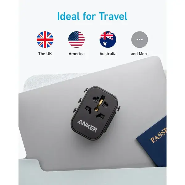 Anker 4-in-1 Global Travel Adapter USB-C 30W - Black