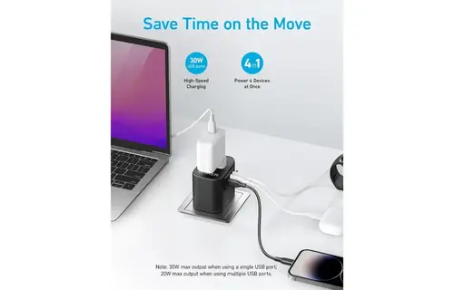 Anker 4-in-1 Global Travel Adapter USB-C 30W - Black