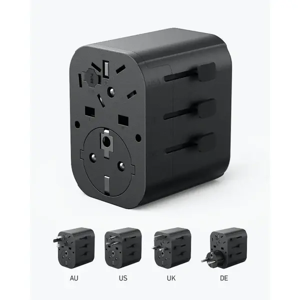 Anker 4-in-1 Global Travel Adapter USB-C 30W - Black