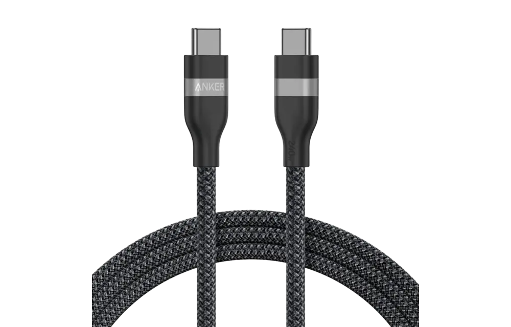 Anker USB-C to USB-C Cable 240W Upcycled Braided 6ft/1.8m - Black