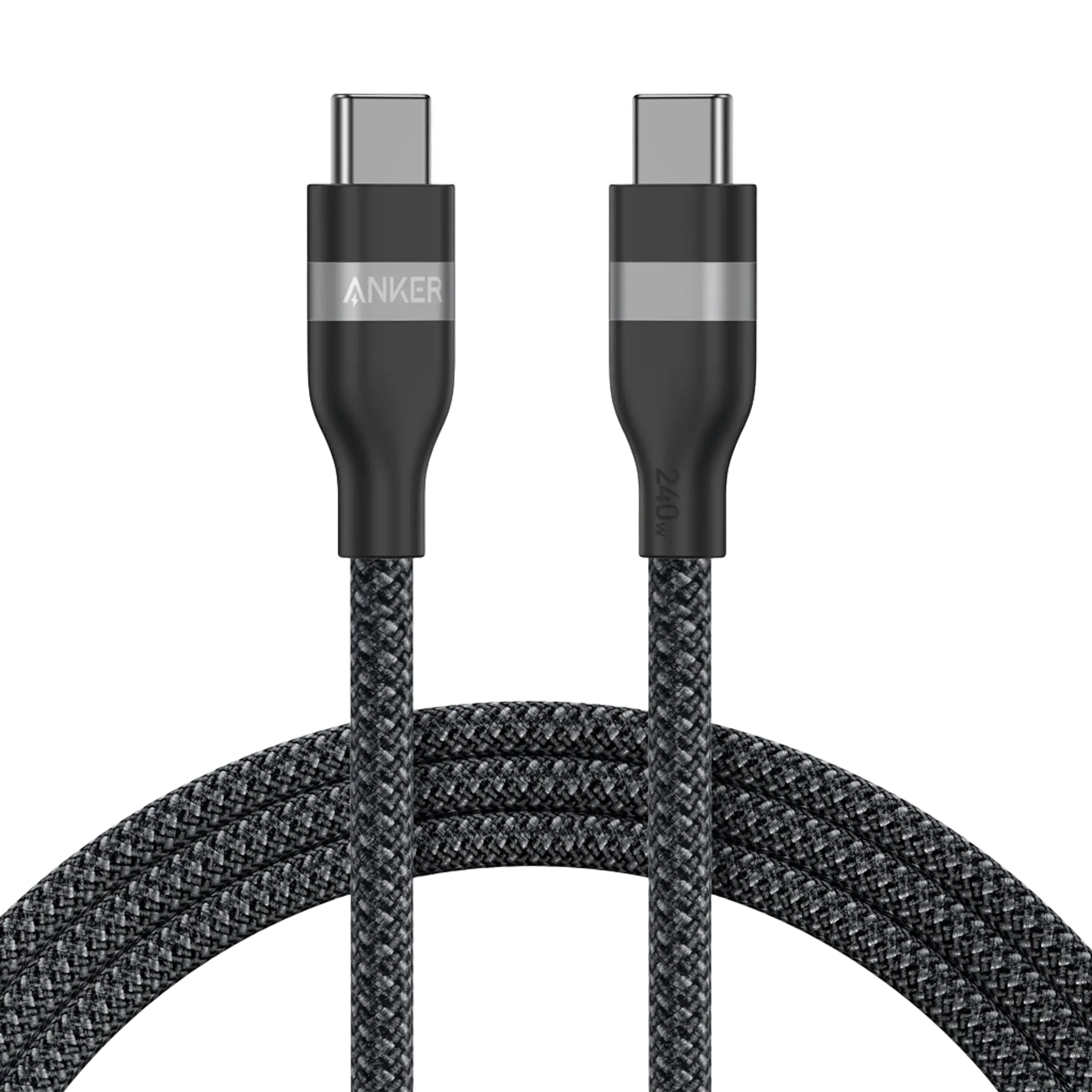 Anker USB-C to USB-C Cable 240W Upcycled Braided 6ft/1.8m - Black