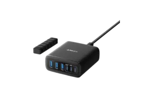 Anker Multi Device Fast Charger Desktop Charger 6 Ports 112W GaN - Black