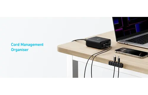 Anker Multi Device Fast Charger Desktop Charger 6 Ports 112W GaN - Black