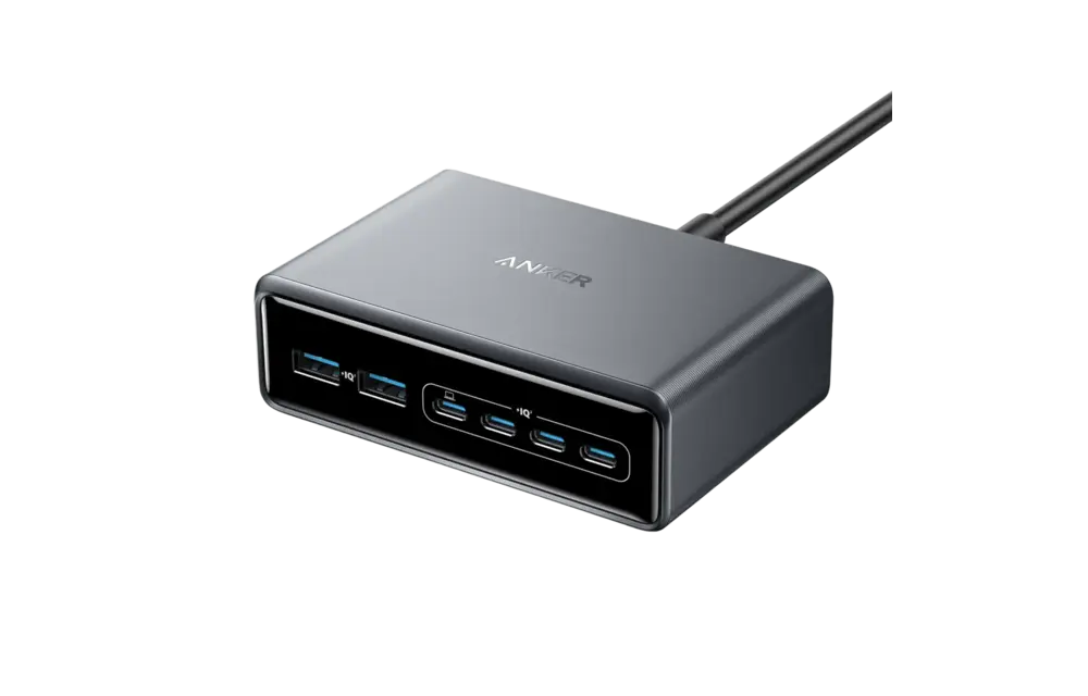 Anker Prime Multi Port Desktop Ultra Fast Charger 200W, 6 Ports, GaN - Black