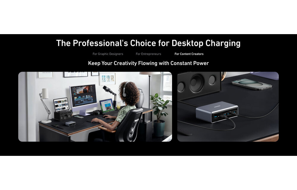 Anker Prime Multi Port Desktop Ultra Fast Charger 200W, 6 Ports, GaN - Black