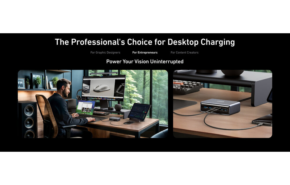 Anker Prime Multi Port Desktop Ultra Fast Charger 200W, 6 Ports, GaN - Black