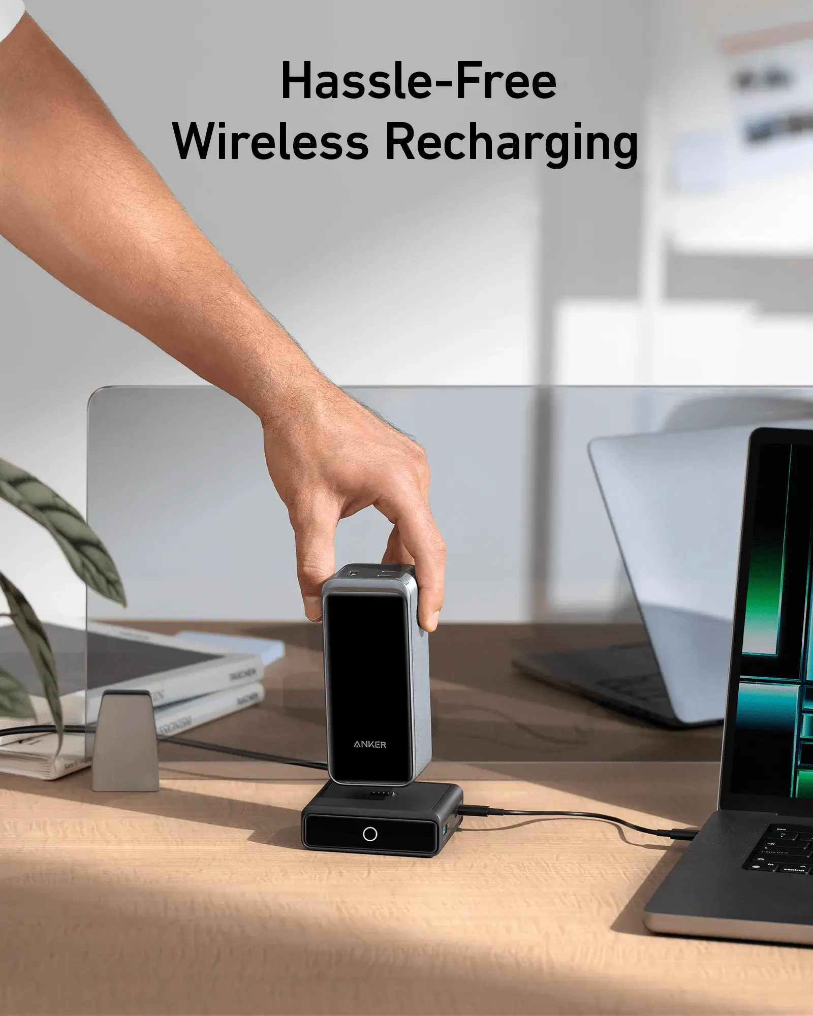 Anker Multi Device Fast Charging Desktop Charger 3 Ports 100W Charging Base For Anker Prime Power Bank - Black