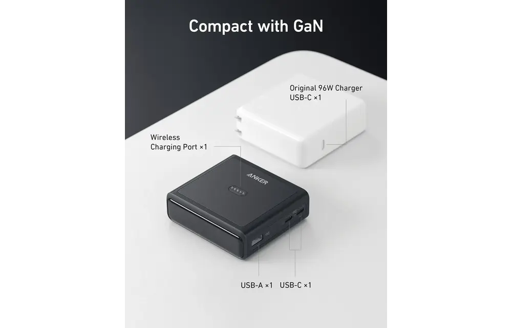 Anker Multi Device Fast Charging Desktop Charger 3 Ports 100W Charging Base For Anker Prime Power Bank - Black