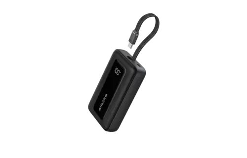 Anker Zolo Fast Charging Power Bank Built in USB-C Cable 10,000mAh- Black