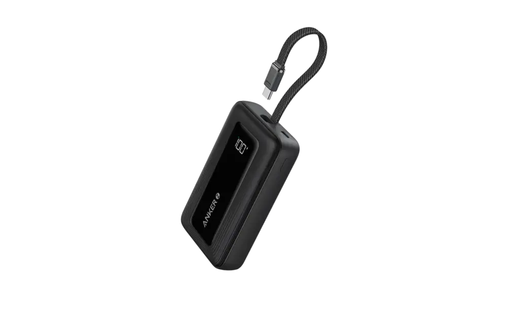 Anker Zolo Fast Charging Power Bank Built in USB-C Cable 10,000mAh- Black
