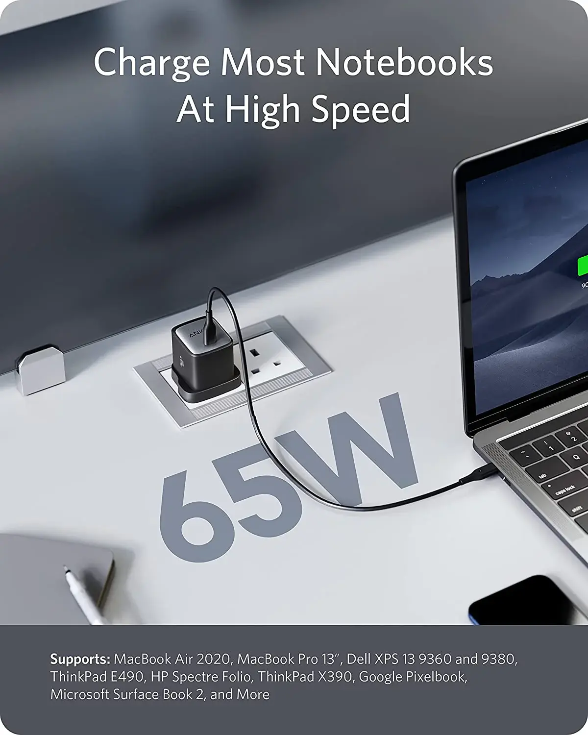 Anker Nano II GaN Faster Charger USB-C 65W  - Black