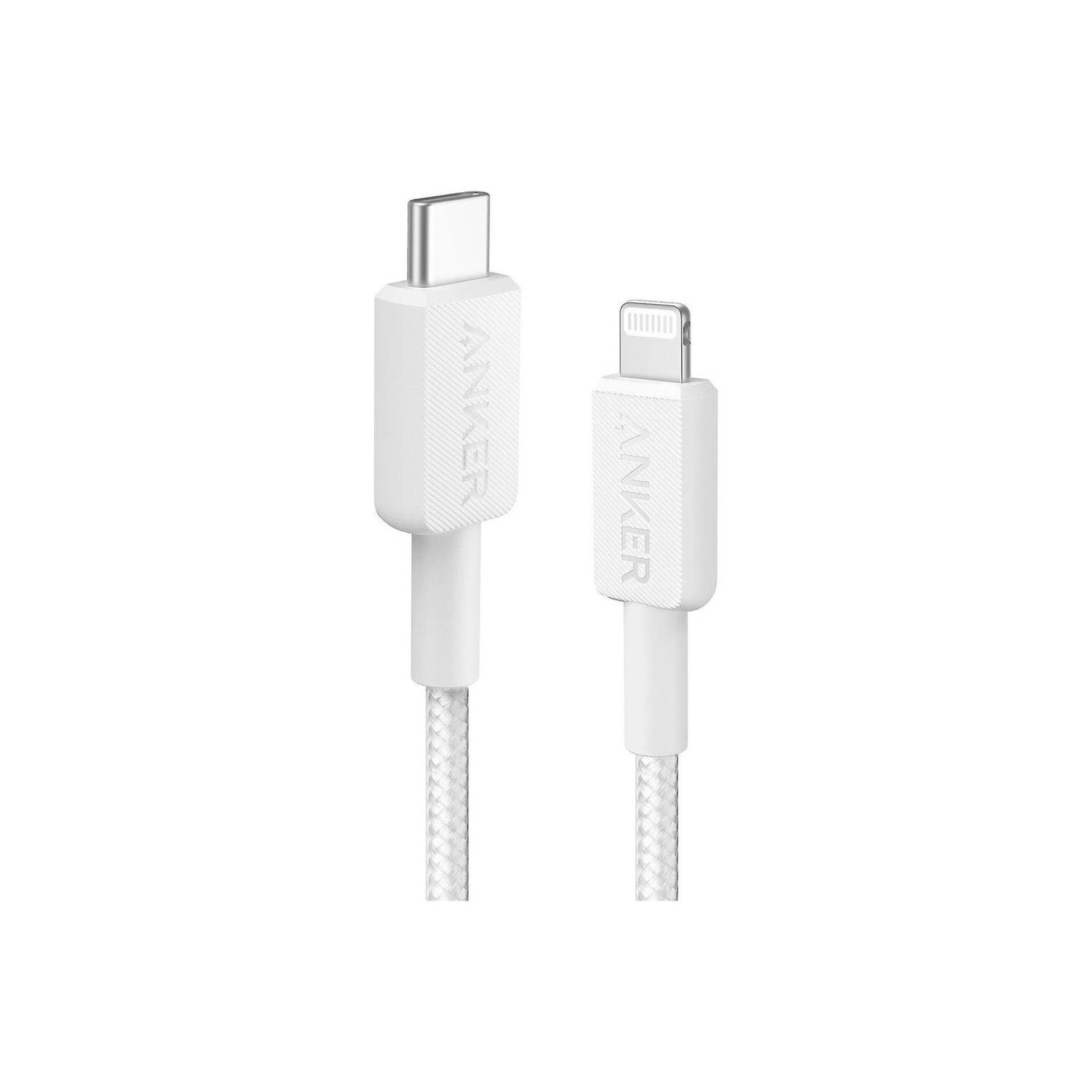 Anker USB-C to Lightning Cable Durable Braided 3ft/0.9m - White