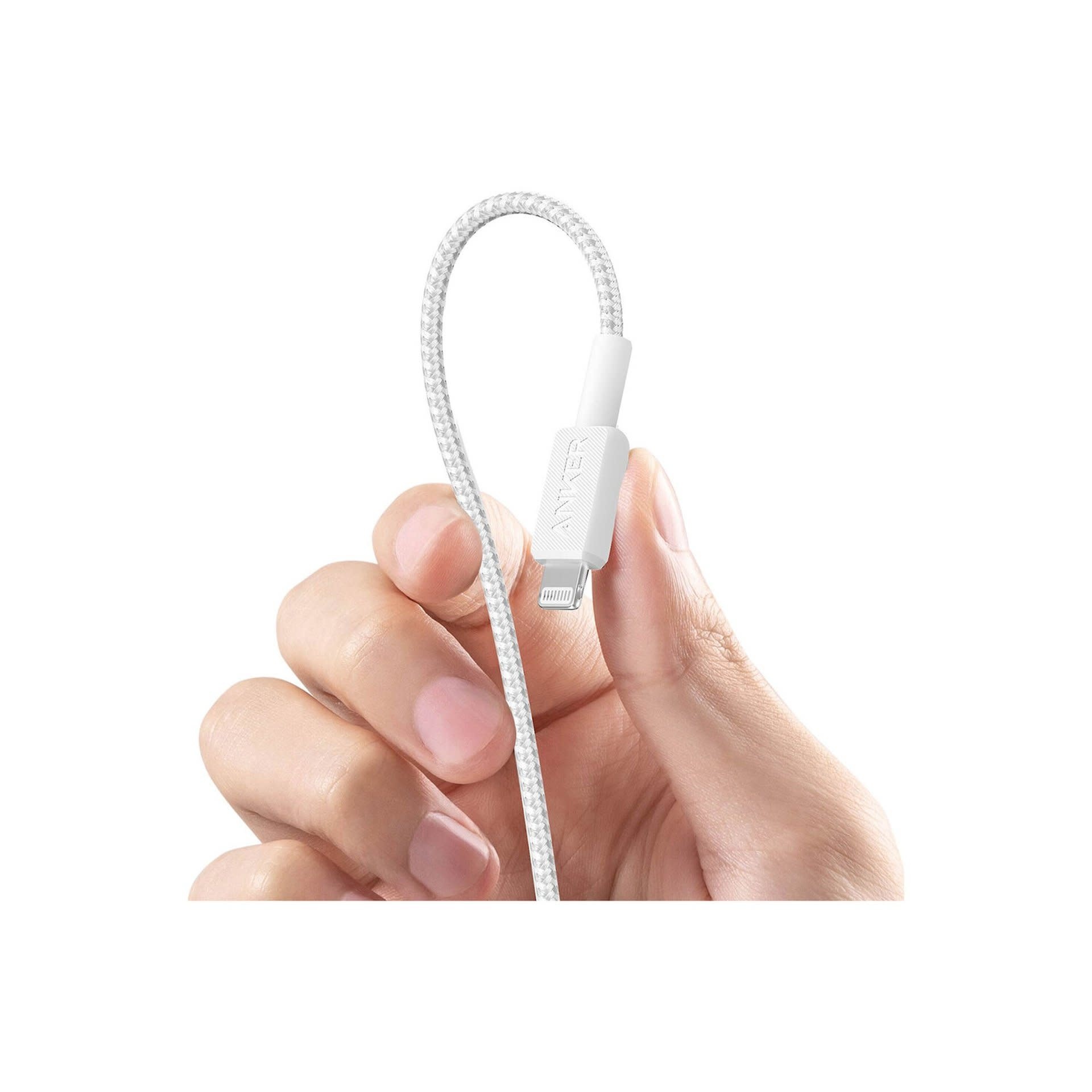 Anker USB-C to Lightning Cable Durable Braided 3ft/0.9m - White