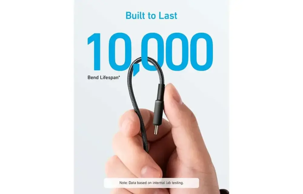 Anker Durable Braided Nylon USB-C Cable 60W 3ft/0.9m - Black