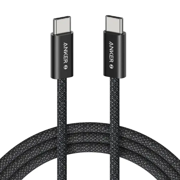 Anker Zolo Dirt-Resistant Braided Fast Charging USB-C Cable 240W, 3.3Ft/1m - Black