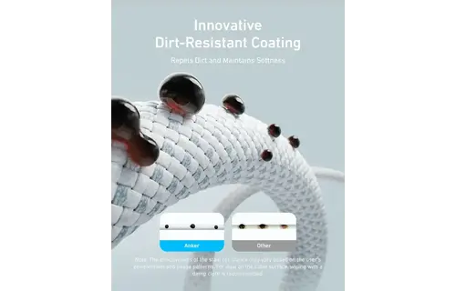 Anker Zolo Dirt-Resistant Braided Fast Charging USB-C Cable 240W, 3.3Ft/1m - Black