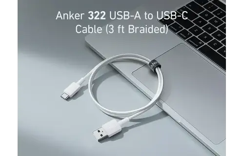 Anker Durable Braided Nylon USB-A To USB-C Cable 3ft/0.9m  - White