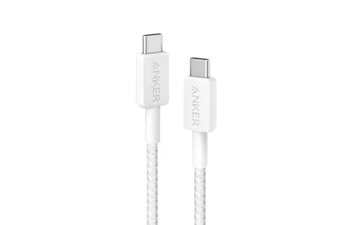 Anker Durable Braided Nylon USB-C Cable 60W 3ft/0.9m  - White