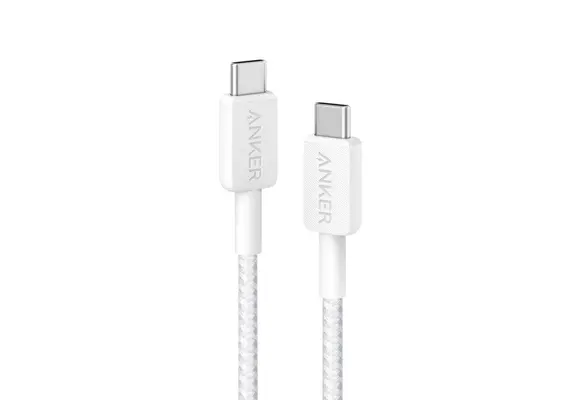 Anker Durable Braided Nylon USB-C Cable 60W 3ft/0.9m  - White