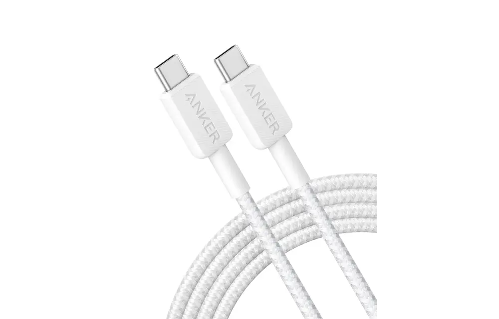 Anker Durable Braided Nylon USB-C Cable 60W 3ft/0.9m  - White