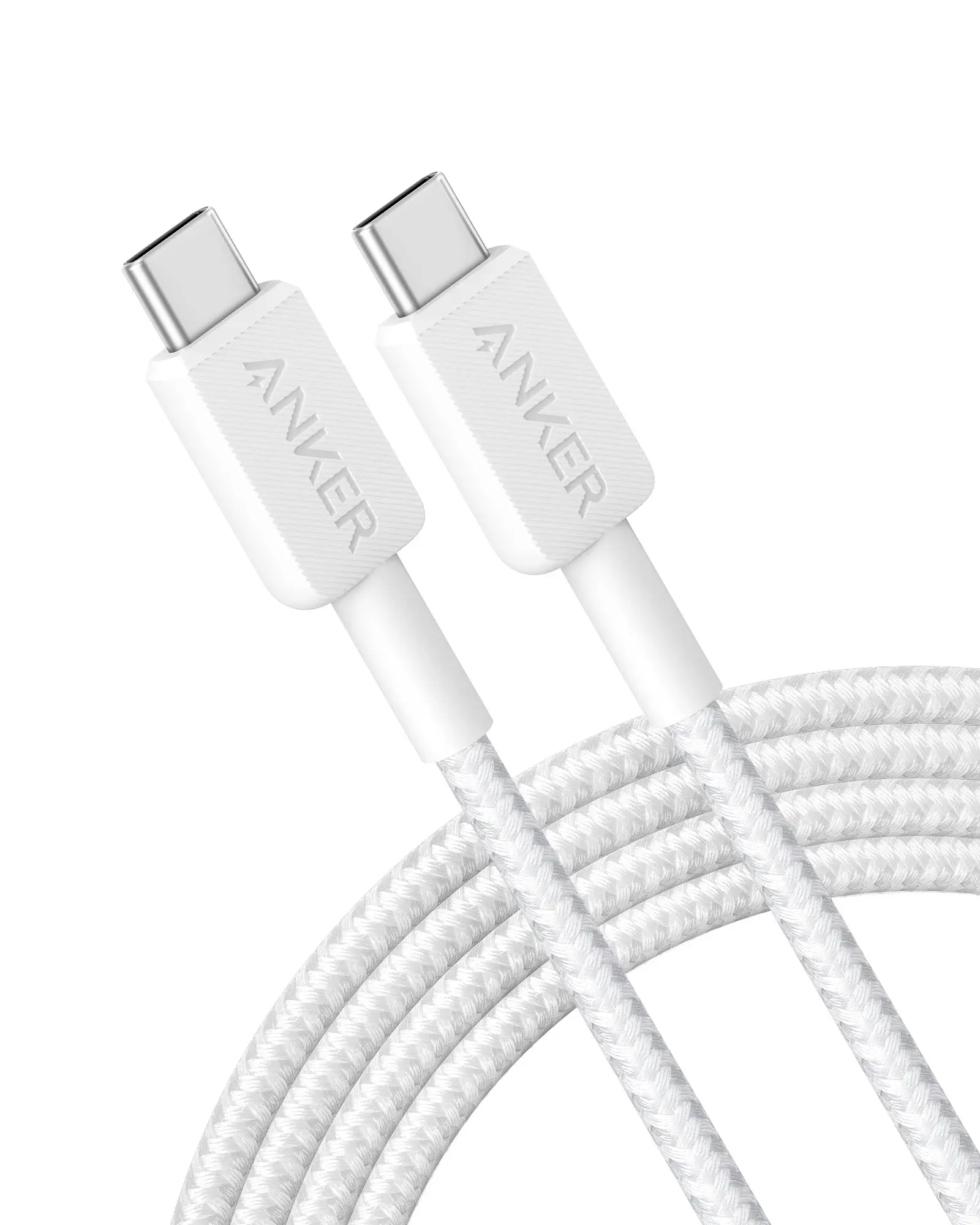 Anker Durable Braided Nylon USB-C Cable 60W 3ft/0.9m  - White