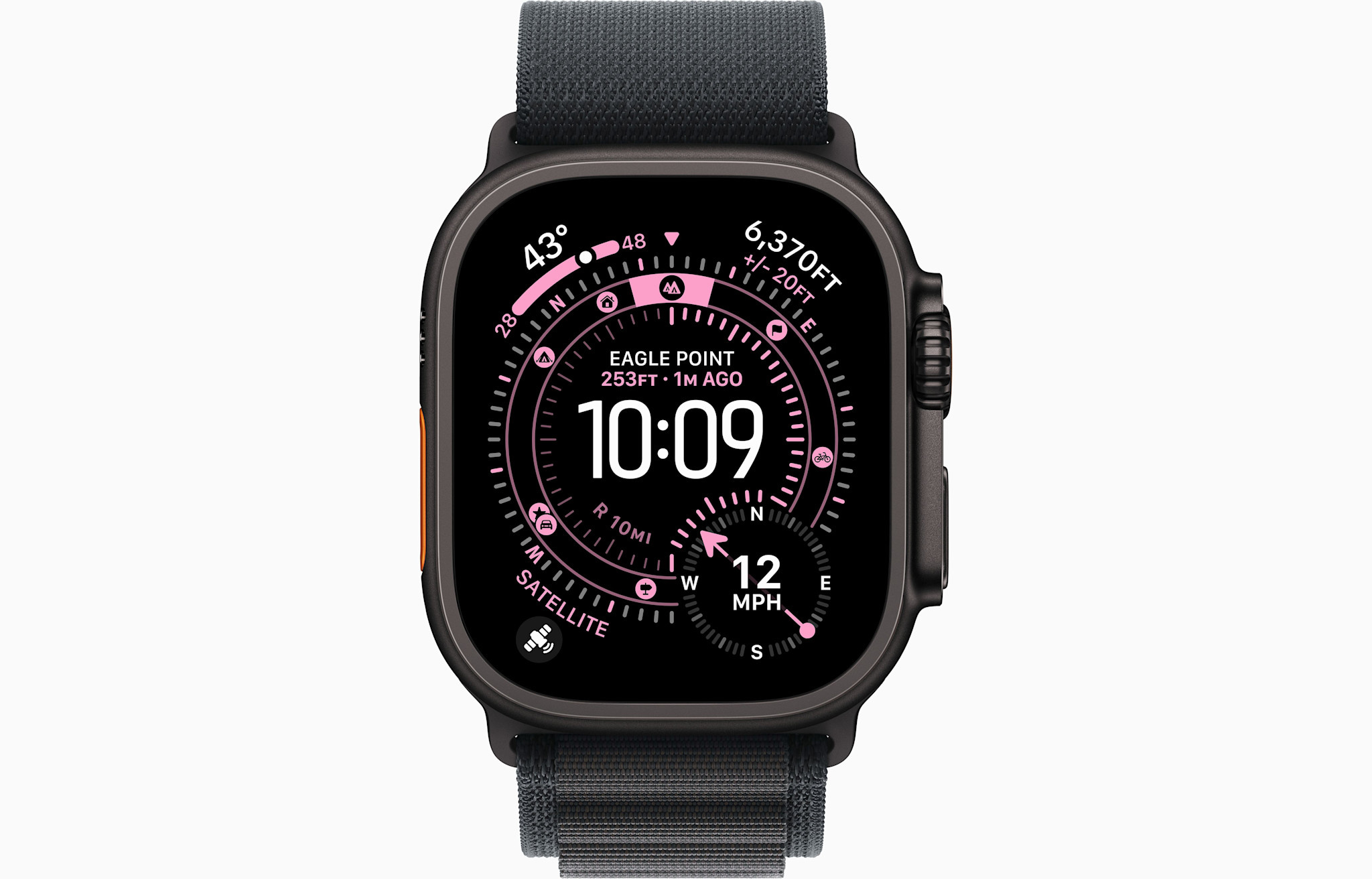Apple Watch Ultra 3 GPS + Cellular 49mm Titanium Case Black Alpine Loop - Black Titanium