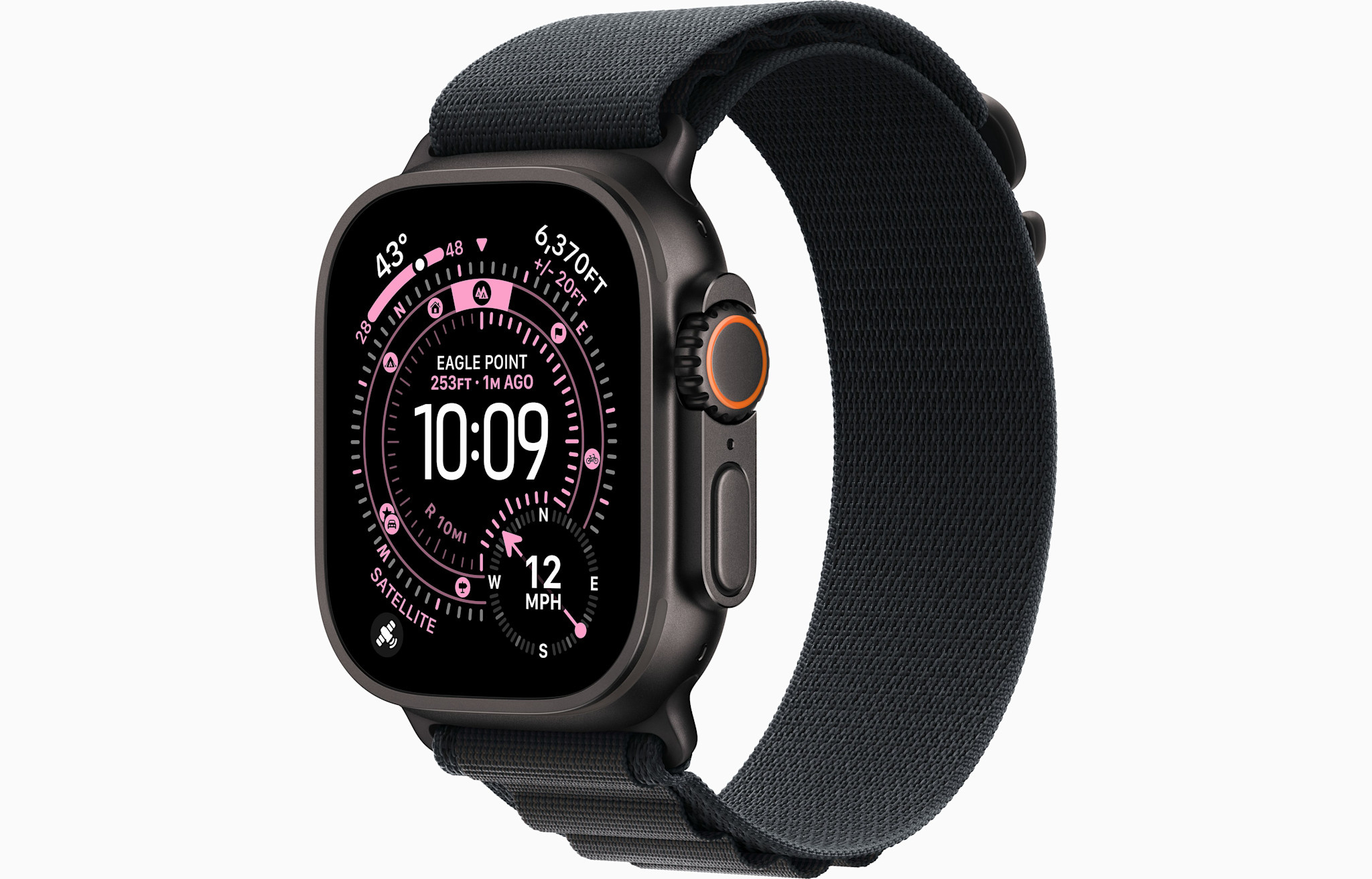 Apple Watch Ultra 3 GPS + Cellular 49mm Titanium Case Black Alpine Loop - Black Titanium