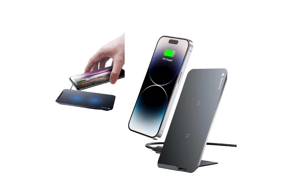 Baseus Multifunctional Wireless Charging Pad With Desktop Stand - Black