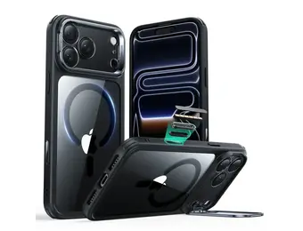 ESR Classic Hybrid MagSafe Case Camera Control, Stash Stand For iPhone 17 Pro - Clear Black