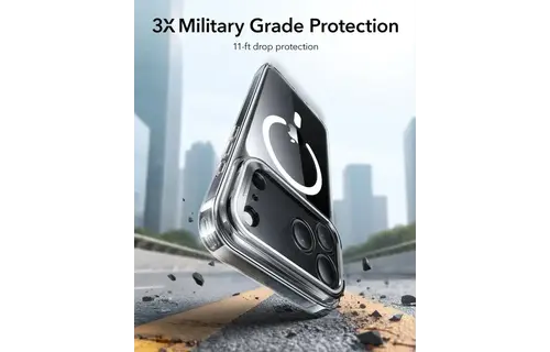 ESR Classic Hybrid MagSafe Case Camera Control, Stash Stand For iPhone 17 Pro Max - Clear