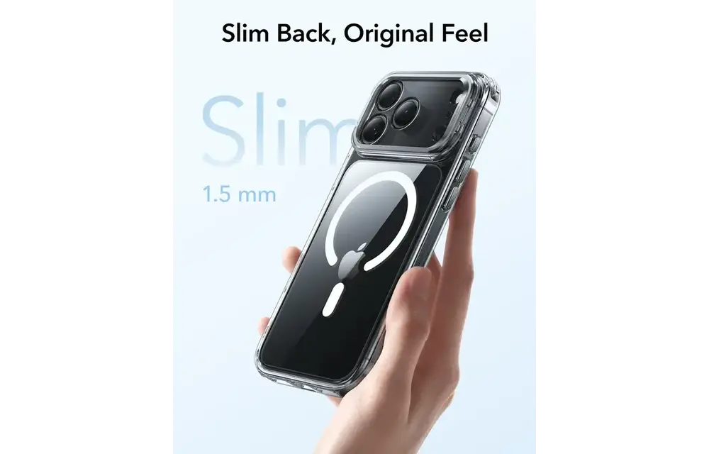 ESR Classic Hybrid MagSafe Case Camera Control, Stash Stand For iPhone 17 Pro Max - Clear