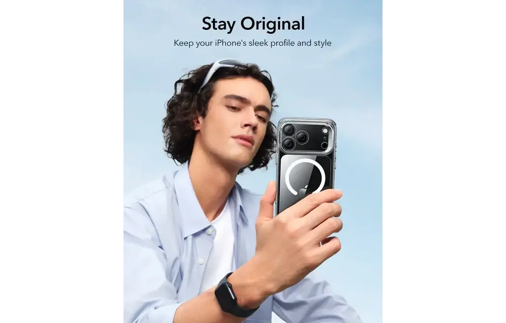 ESR Classic Hybrid MagSafe Case Camera Control, Stash Stand For iPhone 17 Pro Max - Clear