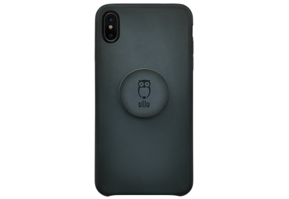 Ullu Hand Colored Premium Leather Poppy Grip and Stand Case for iPhone Xs Max - Smoke Up