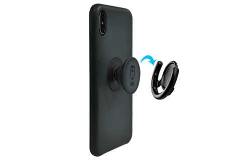 Ullu Hand Colored Premium Leather Poppy Grip and Stand Case for iPhone Xs Max - Smoke Up