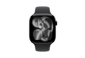 Apple Watch Series 11 GPS, 46mm Aluminium Case with Black Sport Band M/L - Jet Black