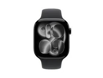 Apple Watch Series 11 GPS, 46mm Aluminium Case with Black Sport Band M/L - Jet Black