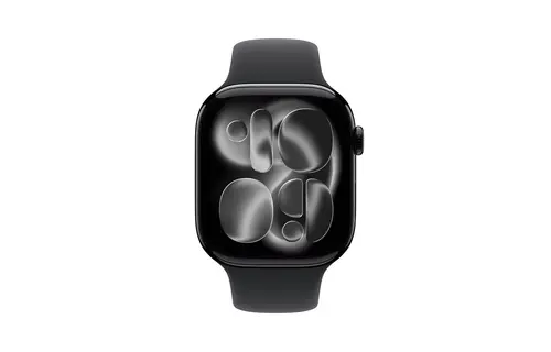 Apple Watch Series 11 GPS, 46mm Aluminium Case with Black Sport Band M/L - Jet Black
