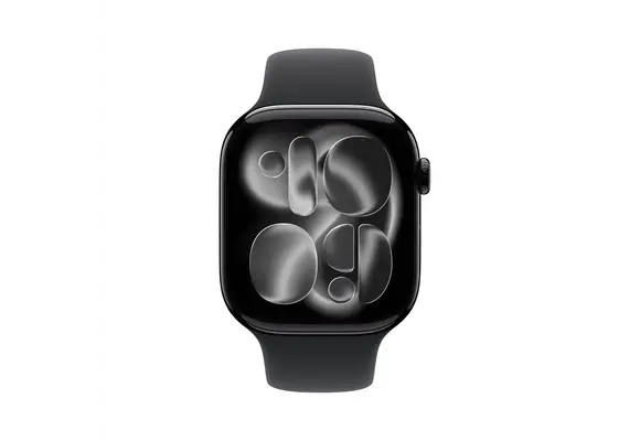 Apple Watch Series 11 GPS, 46mm Aluminium Case with Black Sport Band M/L - Jet Black