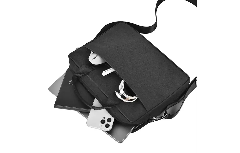 WiWU Minimalist Water-Resistant with Shoulder Strap Carry Bag for Laptop and MacBook 15"/16" - Black