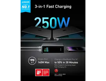 Anker Prime Multi Device Fast Charging Power Bank 3-Port 27,650mAh 250W - Black