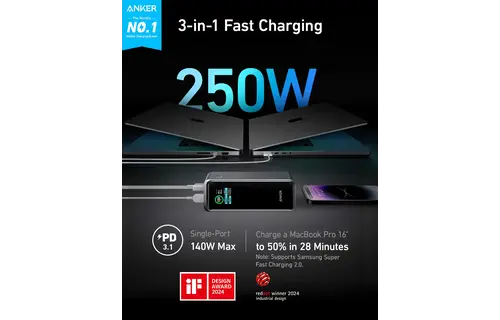 Anker Prime Multi Device Fast Charging Power Bank 3-Port 27,650mAh 250W - Black