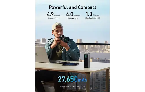 Anker Prime Multi Device Fast Charging Power Bank 3-Port 27,650mAh 250W - Black