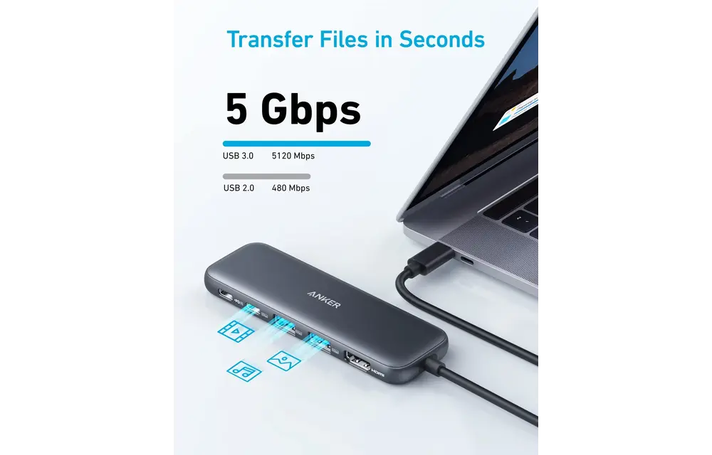 Anker 5-in-1 USB-C Hub 4K HDMI 100W  - Black