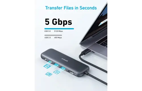 Anker 5-in-1 USB-C Hub 4K HDMI 100W  - Black