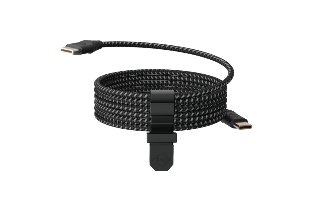 ITSKINS Supreme 140W Cable USB-C to USB-C With Cable Organizer 2m - Black