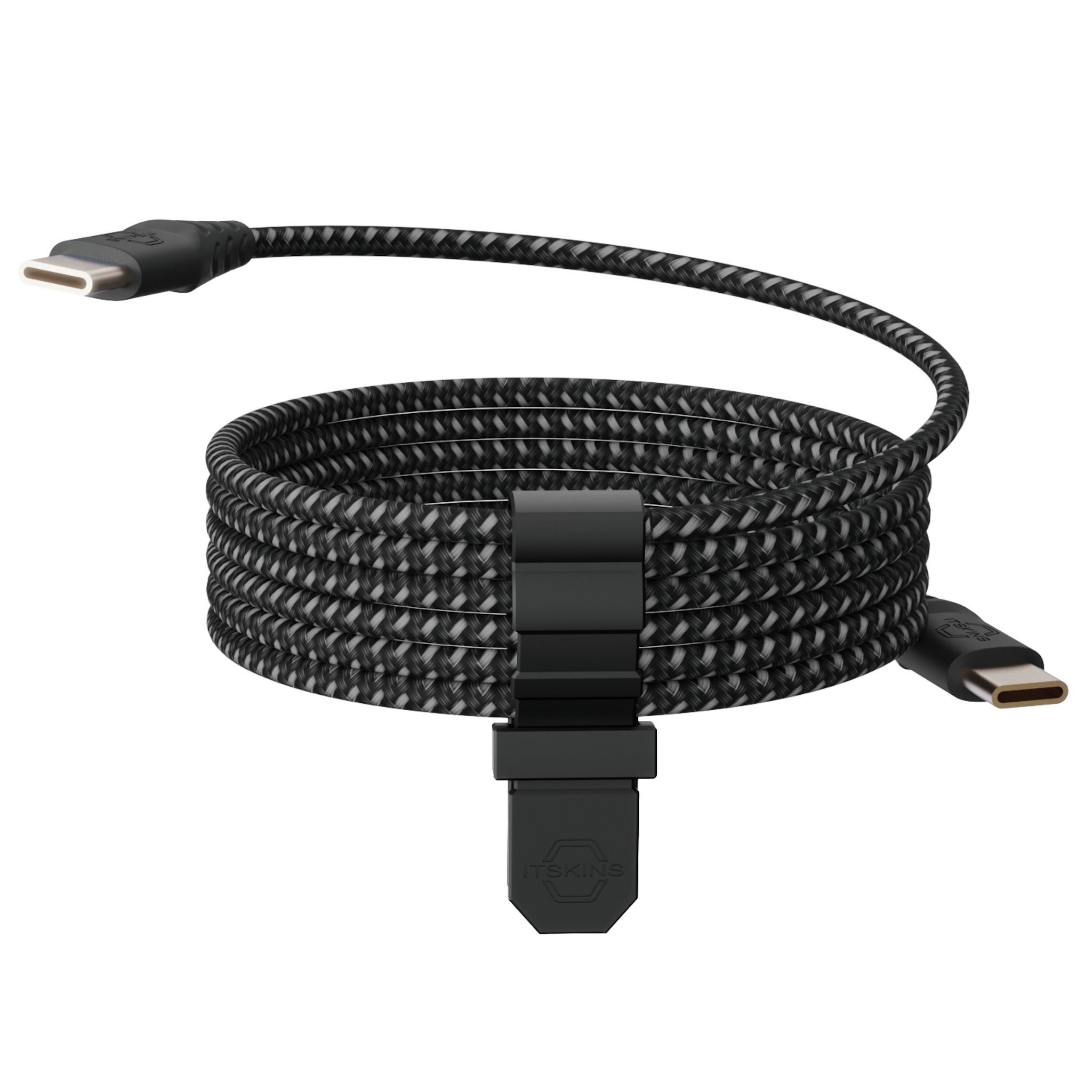 ITSKINS Supreme 140W Cable USB-C to USB-C With Cable Organizer 2m - Black