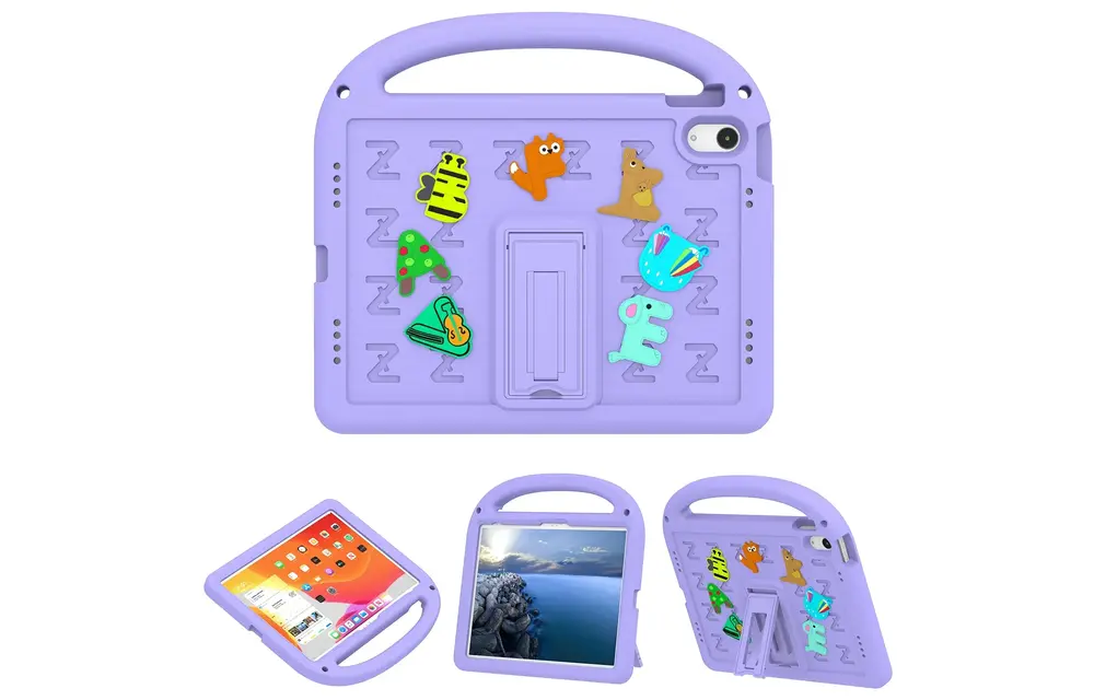 EVA Kids Safe Handle Stand Shockproof with Pencil Holder Case For Apple iPad 10th/11th Gen - Purple