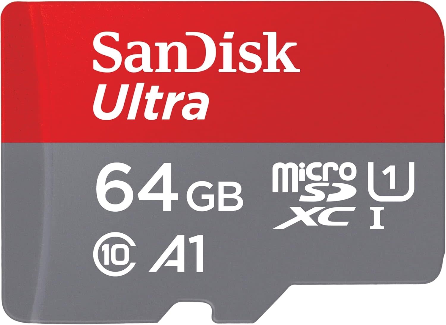 SanDisk Ultra microSDXC, 64GB, U1, C10, A1, UHS-1, 100MB/s R, 4x6, 10Y