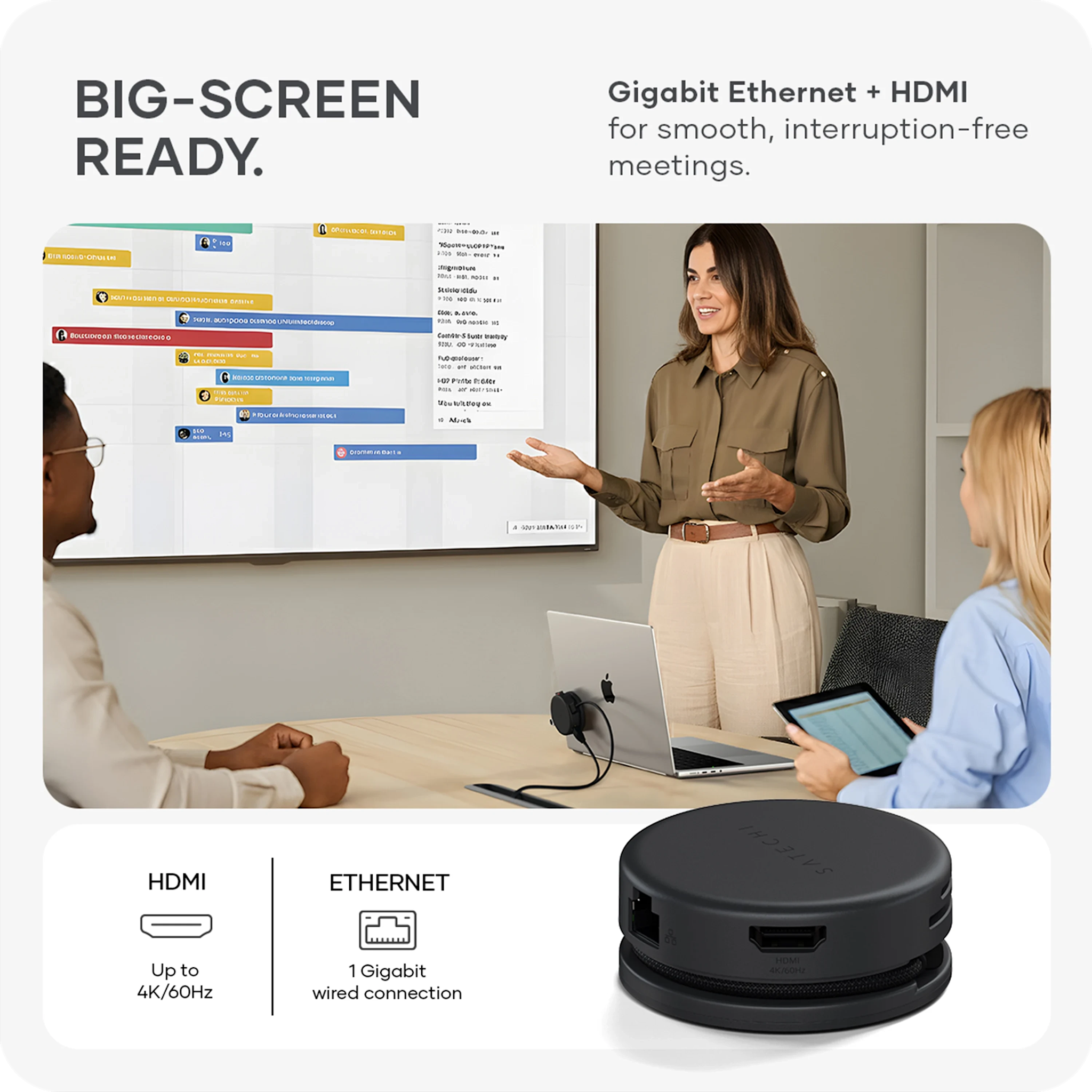 Satechi OntheGo 7-in-1 Multiport Adapter PD 100W - Space Black